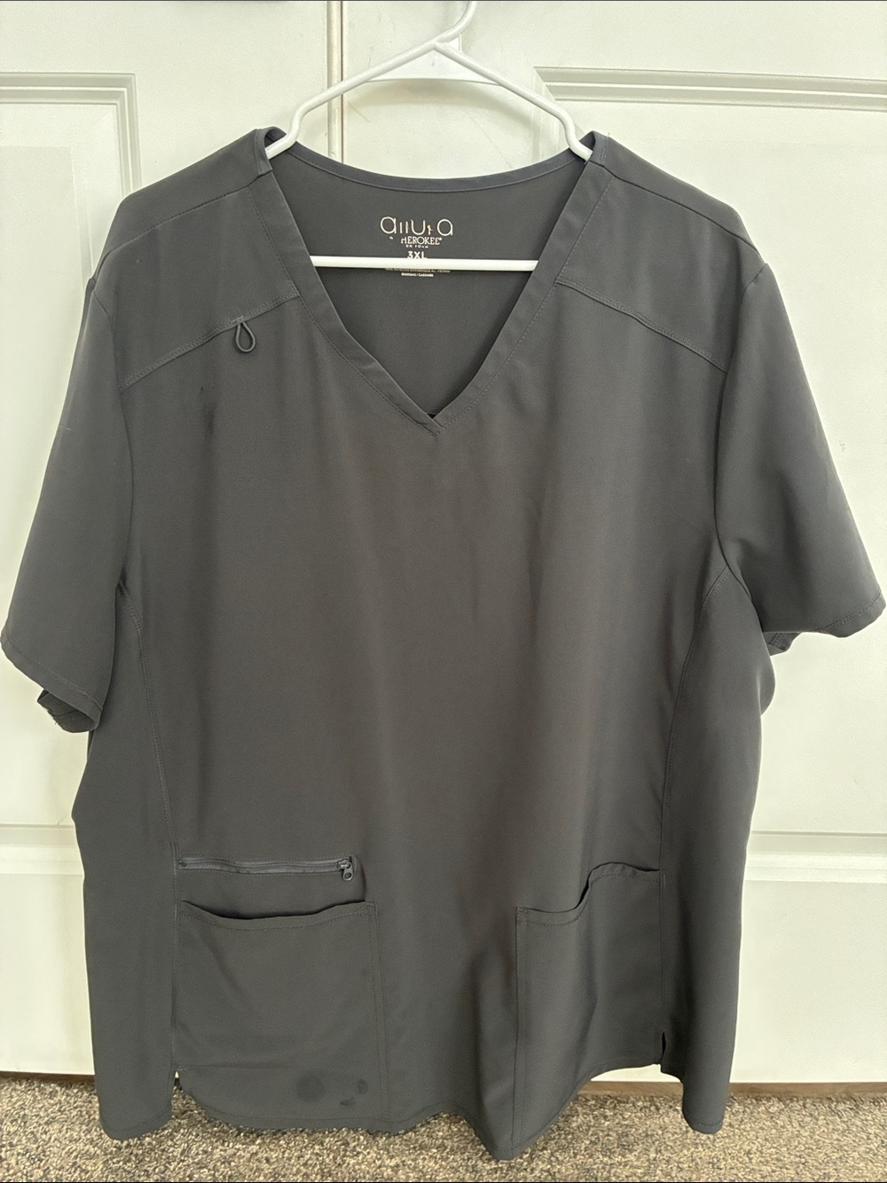 Ailun Women’s V-Neck Short Sleeve Scrub Top - Gray
